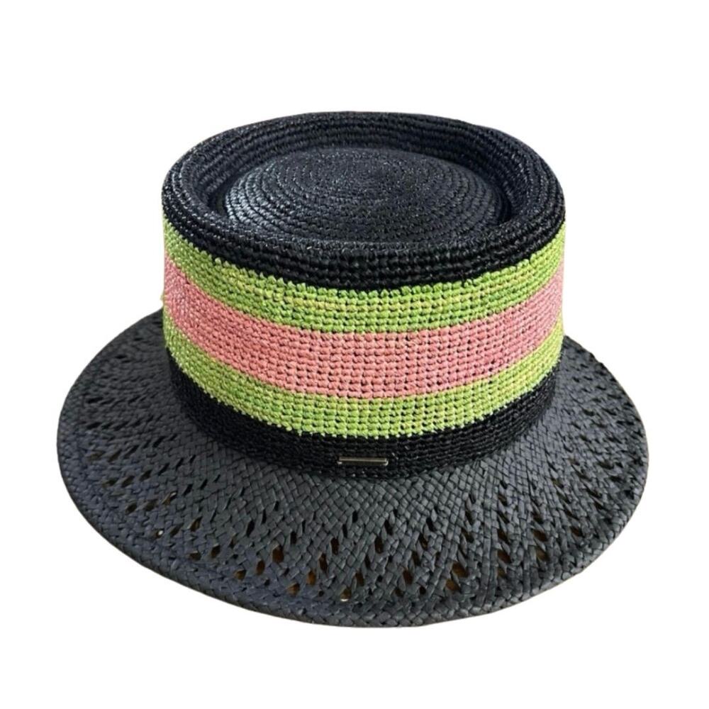 Brixton Elle Festival Straw Bucket Hat Crochet Raffia SZ S/XM NWT Beach Vacation